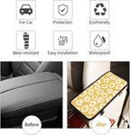 Vintage Groovy Flowers1 Auto Center Console Cover Pad Car Armrest Seat Box Cover Cushion Universal for Most Vehicle SUV Truck Car Accessories Decor