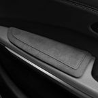 BETTERHUMZ Car Door Armrest Cushion Pad for Alcantara Suede, Car Elbow Rest Pad for BMW 3 4 5 6 7 8 X1 X3 X4 X5 X6 Z4 Series Car Accessories (Left, Black line)