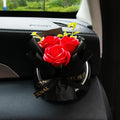 Mini Car Vent Clip Air Freshener, Aesthetic Floral Soap Rose Bouquet Diffuser Decor, Reusable Essential Oil Aroma Pad, Cute Car Accessories Gift for Women (Style B)