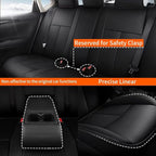 AOMSAZTO Custom Fit Seat Covers for Nissan Sentra: 2013 2014 2015 2016 2017 2018 2019 Faux Leather Car Seat Covers Full Set Black