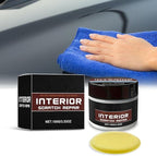 Car Interior Scratch Remover & Dashboard Restorer - 100g Car Trim Restorer Kit, Plastic Scuff Repair Wax with Sponge, Back to Black Trim Restorers for All Vehicles, Dashboard Polish & Decontamination
