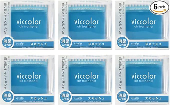 6-pack Viccolor Squash (Refreshing Citrus Scent With Woody Musk Fragrances) Car Luxury Air Freshener JDM Genuine Diax Japan for Home/office/Auto/Rv