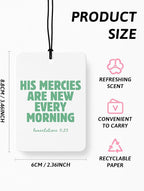 Green Christian Car Air Freshener 4 Pcs, Girly Pink Bow Floral Religious Hanging Air Freshener for Cars Closet Drawer Books, Cute Preppy Christian Car Accessories Mirror Decor for Women