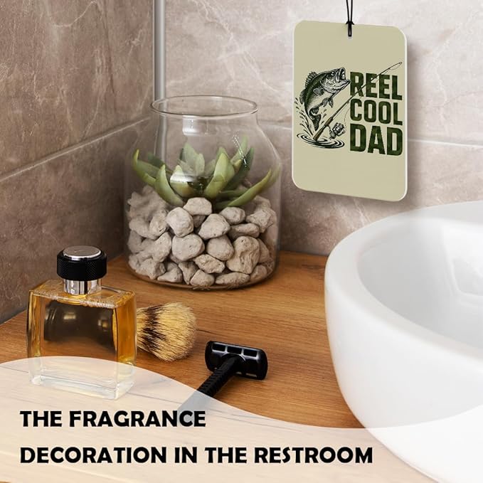 Fishing Dad Gifts 3 Pcs, Fishing Gifts for Dad, Fisherman Gift for Men Air Freshener Hanging Decor for Cars Closet Drawer Books Accessories Gifts
