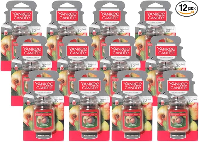 Yankee Candle Car Jar Ultimate, Macintosh, 0.96 OZ (Pack of 12)