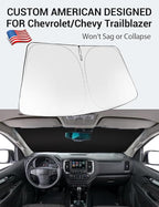 Proadsy Windshield Sun Shade for 2021-2025 2026 Chevrolet/Chevy Trailblazer Foldable Front Sunshade Protector Sun Visor Blocks UV Rays Keep Car Cooler
