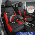 Skechers Memory Foam Car Seat Covers, Lycra Fabric Seat Covers, Car Seat Covers Front Seats Airbag Compatible,Automotive seat Covers for Most Cars,Trucks, SUV(Red)