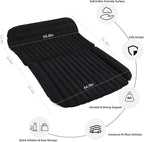 SUV Car Air Mattress – Inflatable Back Seat Bed with Electric Air Pump, Portable Camping Travel Sleeping Pad, Blow Up Car Bed (Black)