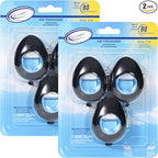 Air Jungles Car Air Freshener Vent Clip 3 Count (Pack of 2), New Car Scent, 4 ml Each, Long-Lasting Car Odor Eliminator, Easy Clip-On, Up to 180 Days Freshness for Cars, Trucks, and SUVs