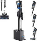 Eureka Stylus Elite NEC490BL Cordless Stick Vacuum, 350W Powerful Suction, Self-Emptying Station, 60-Min Runtime, Anti-Tangle Brushroll, 5-Layer HEPA Filtration, Ideal for Pet Hair&All Floor Types