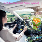 Mini Daisy Bouquet Car Vent Clip Air Freshener, Small Artificial Flowers Car Accessories, Reusable Essential Perfume Diffuser with Lemon & Blank Pad, Dashboard Yarn Floral Decor, Gift for Car(Style G)