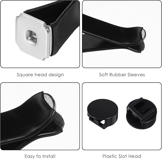100 Pcs Metal Car Vent Clips with Round Plastic Slot Head, Air Vent Clips Car Accessories Replacement, Car Air Fresheners Perfume Vent Clips for Most Car, Office, Home (Black, 40x24mm)