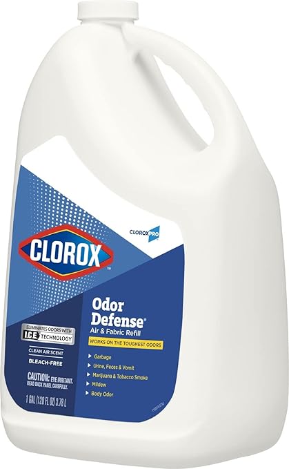 CloroxPro Odor Defense Air and Fabric Spray Refill, Clorox Healthcare Cleaning and Industrial Cleaning Spray, 128 Ounces - 31716