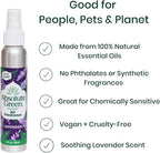 Absolute Green Air Freshener Room Spray, Non-Toxic, Cover Odors, Safe around Kids and Pets, Natural Lavender Scent 4oz (2 Pack)