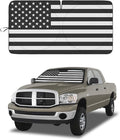 American Flag Car Windshield Sun Shade, Foldable Car Front Window Sunshade for Car SUV Truck, Auto Interior Sun Protection Cover, Blocks UV Rays & Keeps Your Vehicle Cool (USA B&W Flag, X-Large)