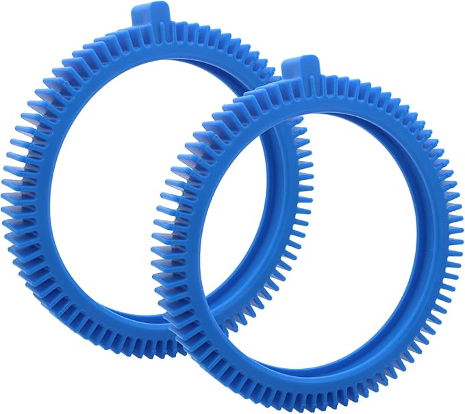 896584000-143 Front Tire Kit with Super Hump Replacement Tires for Poolvergnuegen Select and Hayward Phoenix Pool Cleaner Wheel - Blue (2Pcs Front Tires)