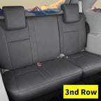 Custom Fit Seat Covers for Toyota Highlander: 2020 2021 2022 2023 2024 2025 Full Set 8 Passenger 3 Row Faux Leather Car Seat Protector Compatible Airbag Deep Gray(2020-2024 W/ Second Row 40/60 Split)