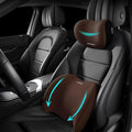 Car Lumbar Support Pillow and Car Neck Pillow Kit, Ergonomic Car Seat Headrest & Lumbar Cushion with Adjustable Strap for Neck Back Pain Relief, for Office Chair/Truck/Wheelchair (Coffee)
