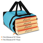 CIVJET 2PK Insulated Grocery Tote Bags, Large Reusable Cooler Bags with Zipper, Leakproof Thermal Shopping Bags for Food Delivery, Beach, Travel, for Uber Eats & Picnic, Collapsible, Blue