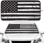 American Flag Car Windshield Sun Shade Foldable Sunshade Front Window Cover Sun Visor Protector Accessories (59x27.5 inches)