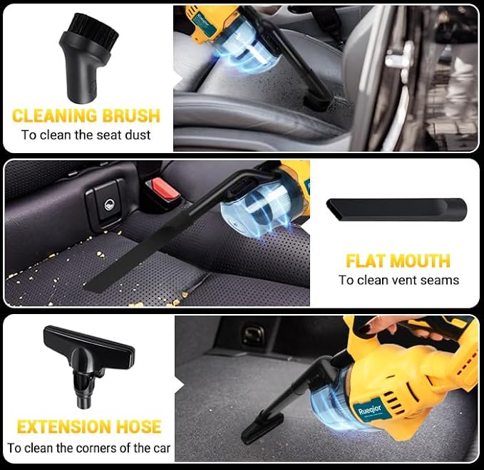 Cordless Vacuum for DeWalt 20V Battery, 5 in 1 Handheld Electric Vacuum Cleaner with 400W Powerful Motor, 46 CFM Portable Hand Vacuum for Home Pet Hair, Car (Battery Not Included)