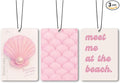 Pink Coastal Seashell Car Air Freshener Accessories 3pcs, Preppy Meet Me at The Beach Hanging Air Fresheners Decor for Girly Beachy Room Closet, Trendy Scent Lavender Fragrance Card for Women