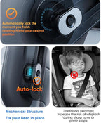 Head Rest Pillow for Car with Hook, Adjustable Car Seat Travel Pillow, Neck Support for Car Seat with Memory Foam & Ice Silk, Kids Adult Road Trip Sleeping Pillow Brownish Red (1 Eye Mask Included)