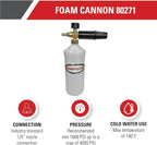 Simpson Cleaning 80271 Pressure Washer Foam Cannon with 1/4 Inch Quick Connector, 1 Liter, White