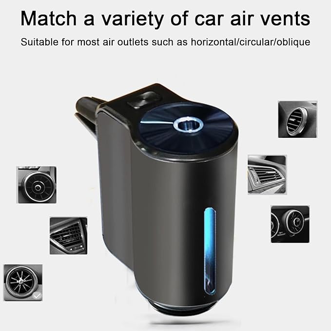 Smart Car Air Freshener, Aromatizante para Carro, Intelligent Car Aroma Diffuser for Essential Oil with 2 Modes, Rechargeable Smart Car Air Freshener Diffuser (with 3 Lemon Essential Oil)