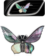 Butterfly Car Decor,Butterfly Air Vent Clip Car Air Freshener,Glamorous Natural Abalone Shell Butterfly Lucky Decorations Accessories for Women
