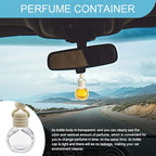 5PCS Hanging Car Air Freshener, Car Air Freshener Diffuser, 8ml Empty Glass Auto Oil Perfume Aromatherapy Diffuser Charms, Refillable Perfume Bottles for Most Vehicles (Oblateness, Style 1)
