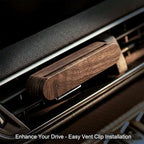 2 Pack Natural Walnut Wood Car Vent Clip Air Freshener, Refillable Aroma Diffuser with 8 Absorber Sticks, Elegant Design for Auto, Home, Office