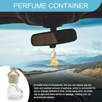 5PCS Hanging Car Air Freshener, Car Air Freshener Diffuser, 8ml Empty Glass Auto Oil Perfume Aromatherapy Diffuser Charms, Refillable Perfume Bottles for Most Vehicles (Heart, Style 1)
