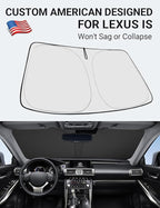 Proadsy 2026 Upgrade Front Windshield Sun Shade Foldable Sunshade Protector Custom Fit 2014-2020 is 200t, 250, 300, 350, F-Sport Lexus Sedan Accessories
