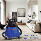 Koblenz Wet Dry Vacuum Cleaner, 9.0 Gallon Tank, 5.0 HP Powerful Vacuum for Dry and Wet Messes, Vacuum Cleaner and Blower, Accessories Included, Black+Blue (WD-9 L212)