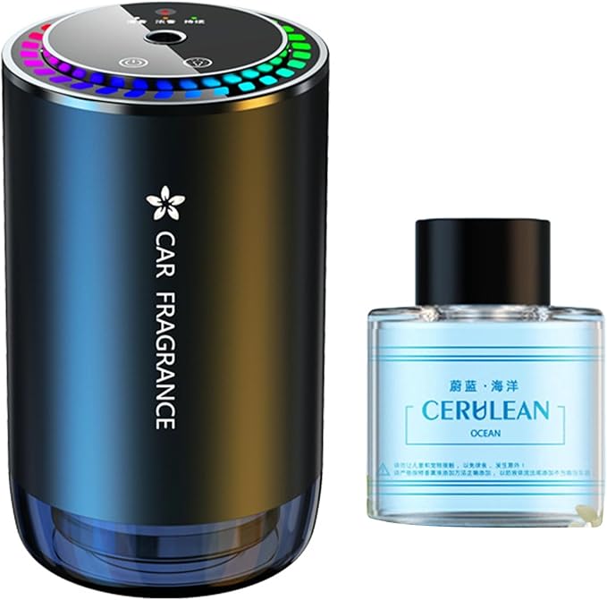 Mist Ultrasonic Humidifier Car Fragrance Diffuser Sure Here's A Product Title for Listing Air Freshener with Colorful Light Rechargeable Auto Ocean Breeze