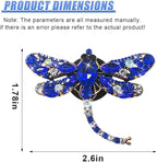 2PCS Bling Dragonfly Car Air Vent Clips, Crystal Rhinestone Car Air Conditioning Outlet Clip, Universal Cute Vehicle Interior Diffuser Decoration Accessories for Women(Blue)