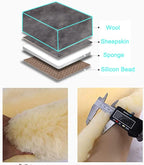 OGLAND Fluffy Genuine Australia Sheepskin Car Seat Cover for Auto Interior Accessories with Soft Fuzzy Wool Eco-Friendly Natural Fur Non-Slip (Graphite, Front)