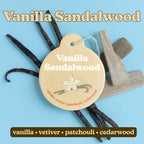 Happy Wax Vanilla Sandalwood Car Charms 4-Pack - Scent Notes: Vanilla, Vetiver, Patchouli and Cedarwood