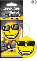 AREON Smile I Design Hanging Car Air Freshener, Black Crystal (Pack of 12)