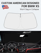 Proadsy Windshield Sun Shade for BMW X5 2014-2018 Accessories Custom Fit M Sport xLine SUV 4-Layer Foldable Front Sunshade Protector Sun Visor Blocks UV Rays Keep Car Cooler