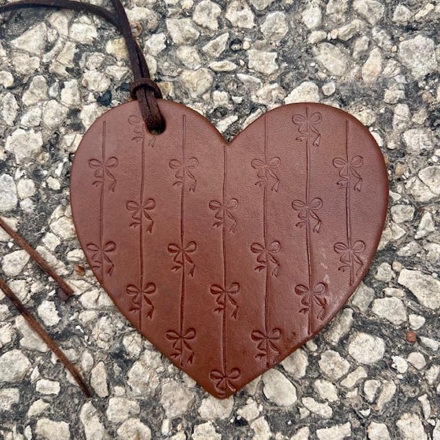 Air Flair | Leather Car Air Freshener | Heart Bows (Baja Cactus Scent)