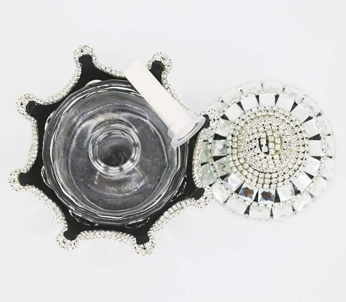 Crystal Crown Car Fragrance Diffuser,Perfume Bottle Holder Ornament Interior Decoration Car Home Office Air Freshener Perfume Diffuser Decor (Silver)