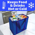 DURASACK Medium Insulated Food Delivery Bag – 13"x7"x13" Reusable Thermal Tote for Hot & Cold Meals – Portable, Foldable Meal Carrier for Takeout, Grocery, and Personal Use