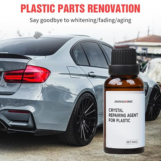 Plastics Parts Crystal Coating, 2025 New Leather Plastic Polishing Renovation Coating Agent, Car Trim Restorer with Sponge, Crystal Coating for Cars Interior or Exterior (5)