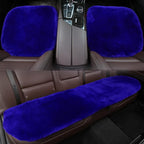 OGLAND Fluffy Genuine Australia Sheepskin Car Seat Cover for Auto Fur Interior Accessories with Soft Fuzzy Wool Non-Slip (Blue, Back)