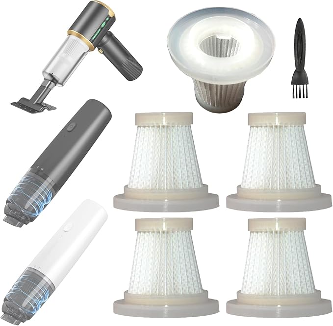 5Pack Hepa Filters Replacement Compatible with JIXINMIYUE Handheld Vacuum Cordless, Model HX-606. Washable Filters Work with A9life SY01-Q8 Car Vacuum Cleaner Portable.