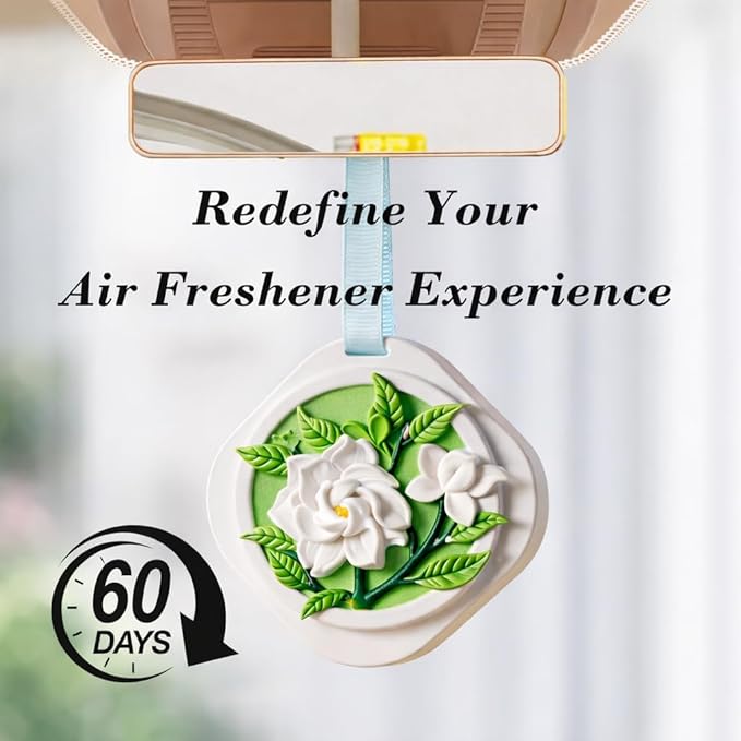 White Tea Scent Air Freshener for Closet, Drawer, Car, Gym Bag, Linen Storage, Essential Oil Plaster Diffuser Longer-Lasting Odor Eliminator Than Home Fragrance Sachets for Small Spaces - 2 Pack