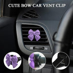 6PCS Bow Car Air Vent Clips, Cute Car Air Freshener Outlet Vent Clip, Coquette Bow Car Diffuser Perfume Clip, Universal Auto Air Conditioning Accessories for Women Girls (Purple, 6PCS)