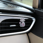 Cat Car Decor,2pcs Bling Car Air Freshener Vent Clips,Purple Princess Kitty Girly Dashboard Decorations for Women,Refillable Clips On Diffuser